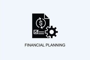 Financial Planning Vector Icon Or Logo Illustration