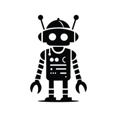 Robot logo vector logo design, illustration, silhouette