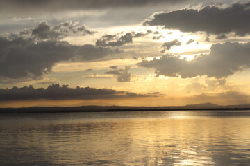 Beautiful sunset at Albufera Lake, Valencia Spain