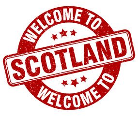 Welcome to Scotland stamp. Scotland round sign