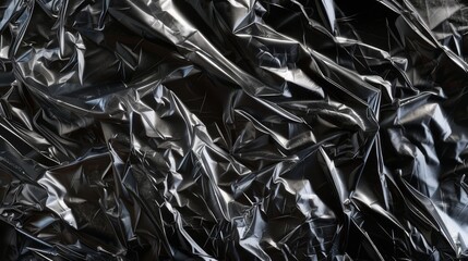 Plastic wrap texture background. Photo overlay effect. Wrinkled transparent black plastic wrap. Clean blank texture overlay effect mock-up  template.