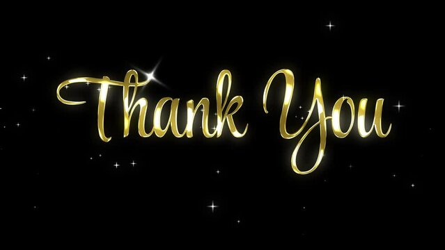 thank you gold animated handwritten thank you gold sparkling 4k looping