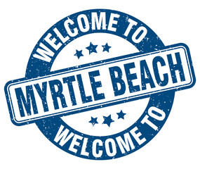 Welcome to Myrtle Beach stamp. Myrtle Beach round sign