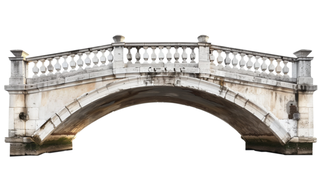 Stone Old Bridge on Transparent Background