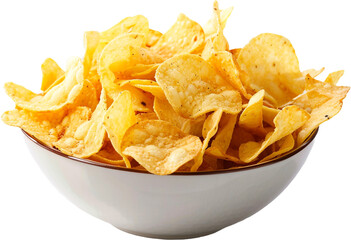 bowl of chips isolated on transparent background