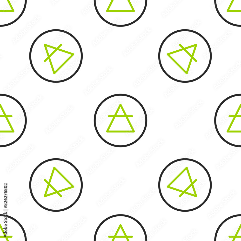 Poster line air element of the symbol alchemy icon isolated seamless pattern on white background. basic mys