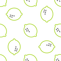 Line Lemon icon isolated seamless pattern on white background. Vector