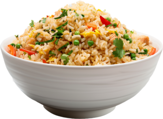bowl of fried rice isolated on transparent background