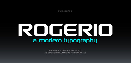 Abstract scifi modern logo alphabet fonts. Science fiction typography sport, technology, fashion, digital, future creative logos font. vector illustration