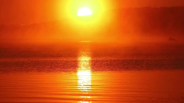 deep orange glow of a sunrise in the morning