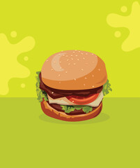 Burger Cartoon stock illustration