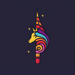 Obraz premium Unicorn_Mane_Modern_Line_Icon_Vector_Line_Ar