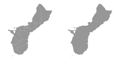 Guam map with administrative divisions. Vector illustration.