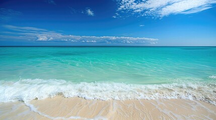 Blue Green Water. White Sand Beach and Turquoise Sea in Cuban Paradise
