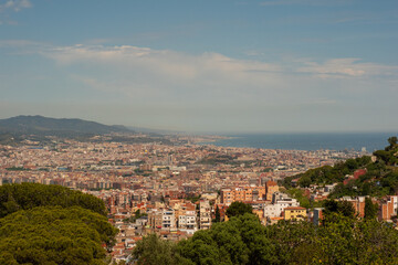 Fototapeta premium Panorama of the city of Barcelona, Spain
