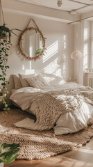Cozy bedroom interior with natural light