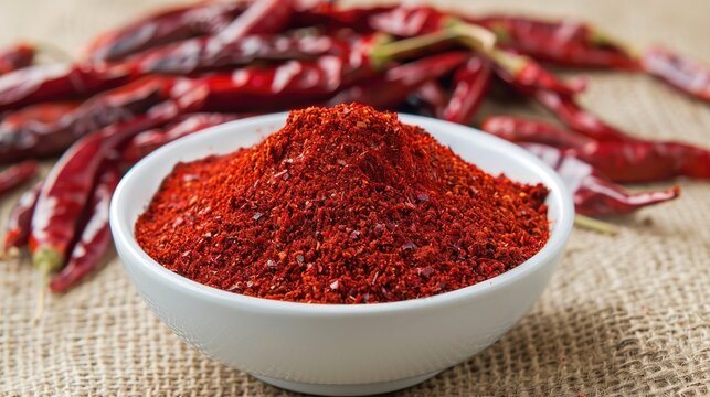 Powder of Sun Dried Red Chillies from Kashmir