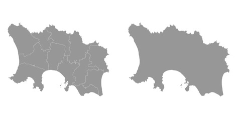Fototapeta premium Jersey map with administrative divisions. Vector illustration.