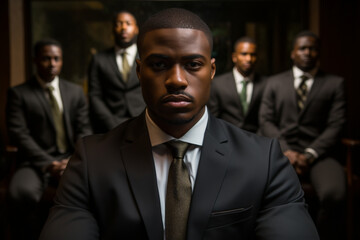 Fototapeta premium Businessmen in Black Suits in Manhattan