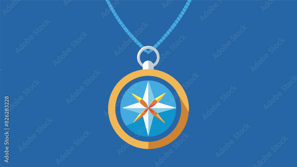 Poster a necklace with a compass charm serving as a reminder to stay true to oneself and follow their own u