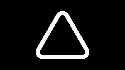 A white upward-pointing triangle inside a white square border on a black background.