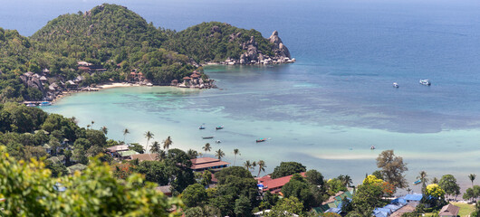 Aerial view of a tropical island beach in Thailand-Chalok Bay