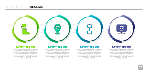 Set Sport boxing shoes, Boxing helmet, Dumbbell and . Business infographic template. Vector