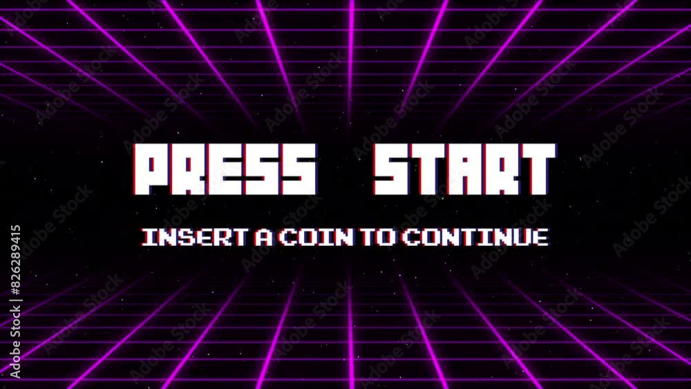 Aufkleber press start insert a coin to continue .pixel art .8 bit game.retro game. for game assets in vector i