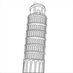 Pisa Tower italy vector illusration isolated on white background editable graphic.