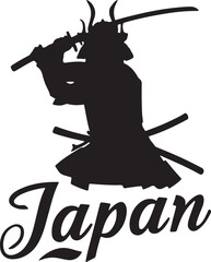 Obraz premium Japan Samurai Warrior Vector Illustration