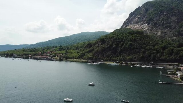 Lakefront of Feriolo on Lake Maggiore in Italy