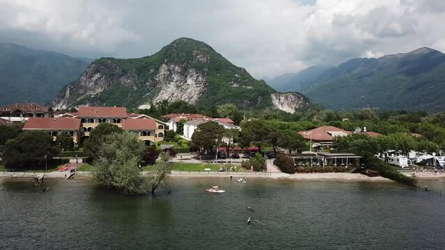 A Warm Spring Afternoon on the Feriolo Lakeside Beach, Lake Maggiore
