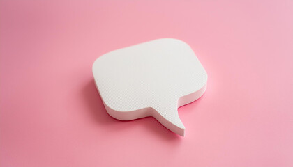 White speech bubble on purple background. Social media, online communication. 3D rendering.