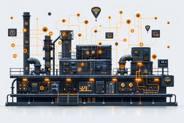 A smart factory using IoT for real-time production monitoring.