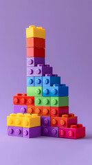 Naklejka premium Colored building blocks