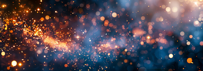 Fototapeta premium Blurry dark background with lights close-up