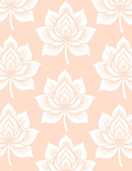 AI illustration of a lotus pattern background bold on peach