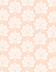Fototapeta premium AI illustration of a lotus pattern background bold on peach