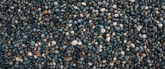 Web banner abstract smooth round pebbles sea texture