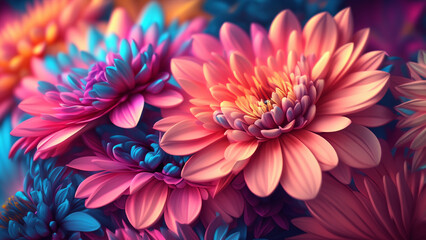 Fototapeta premium Beautiful fantasy wallpaper with botanical flower background 