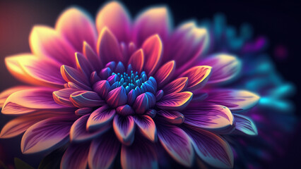 Beautiful fantasy wallpaper with botanical flower background  