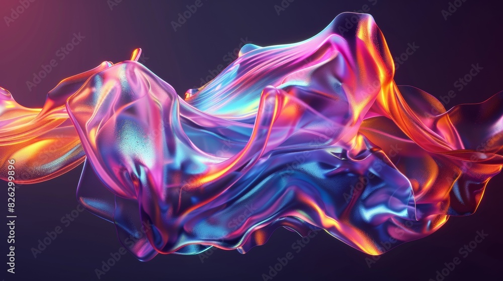 Poster this is a computergenerated image depicting a vibrant, multicolored wave
