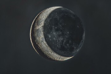 Highresolution image of the crescent moon against a dark space background