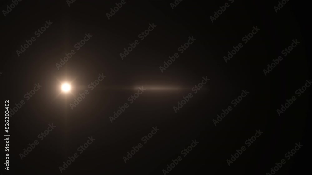Poster abstract loop flickering gold star radial optical flare shine light animation moving form left to ri