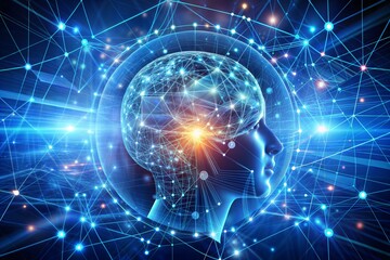 Obraz premium brain with light and waves.3d illustration