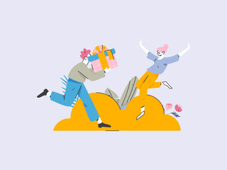 People exercising healthy running vector internet operation illustration
