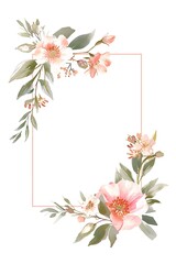 Colorful watercolor-style flower frame