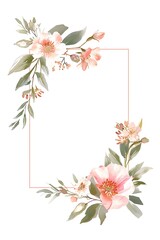 Naklejka premium Colorful watercolor-style flower frame
