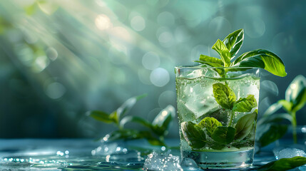 Craft Cocktail Bartender with Fresh Herbs   High Resolution Image Showcasing Mixology Creativity and Freshness