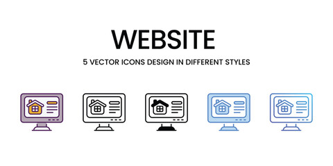 Website icons vector set stock illustration.